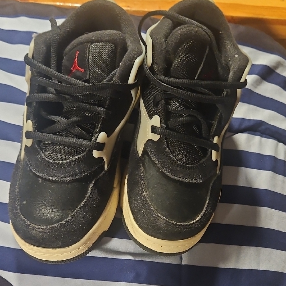 Jordan Kids Black and Cream Sneakers